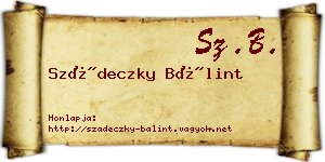 Szádeczky Bálint névjegykártya