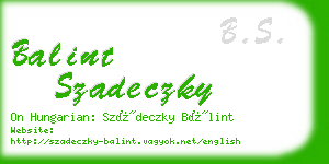 balint szadeczky business card